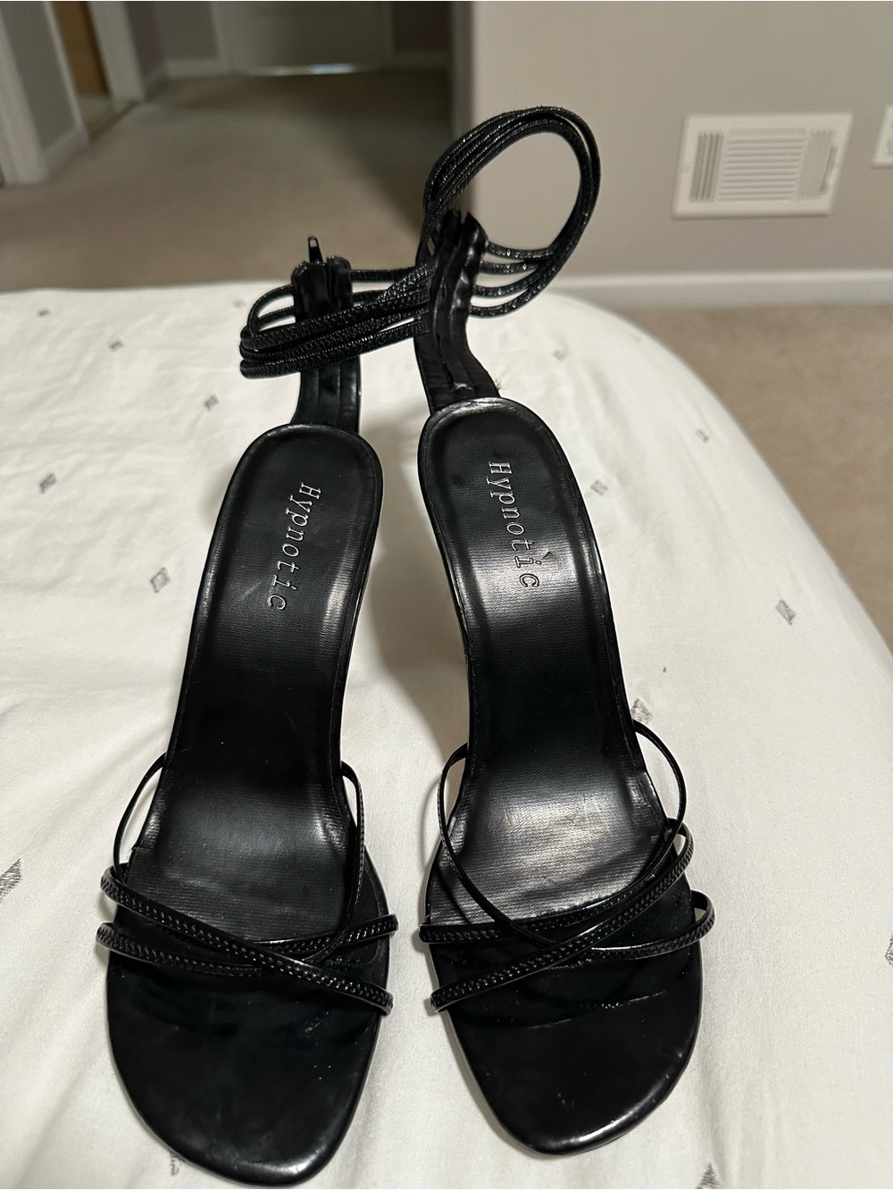 Hypnotic Black Strappy High-Heel Sandals